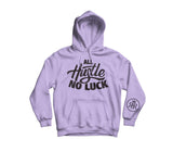 All Hustle No Luck Hoodie with Black logo