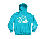 All Hustle No Luck Hoodie with White logo