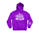 All Hustle No Luck Hoodie with White logo