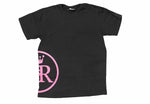 Flamingo Black tshirt with peach Logo